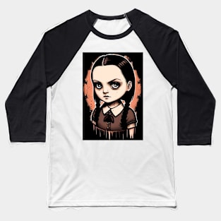 ADDAMS Family, Wednesday-inspired design, Baseball T-Shirt